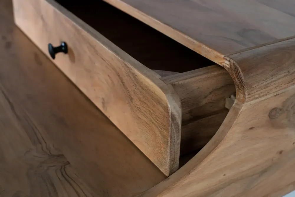 Desks - Acacia wood and metal desk - GINER Y COLOMER