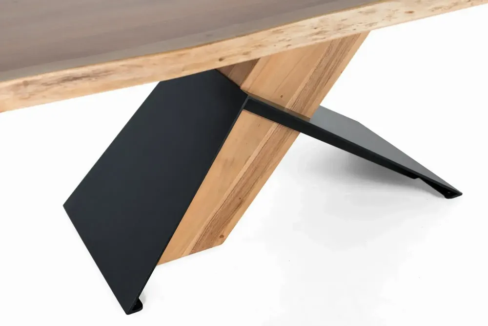 Dining Tables - Acacia wood and metal dining table - GINER Y COLOMER