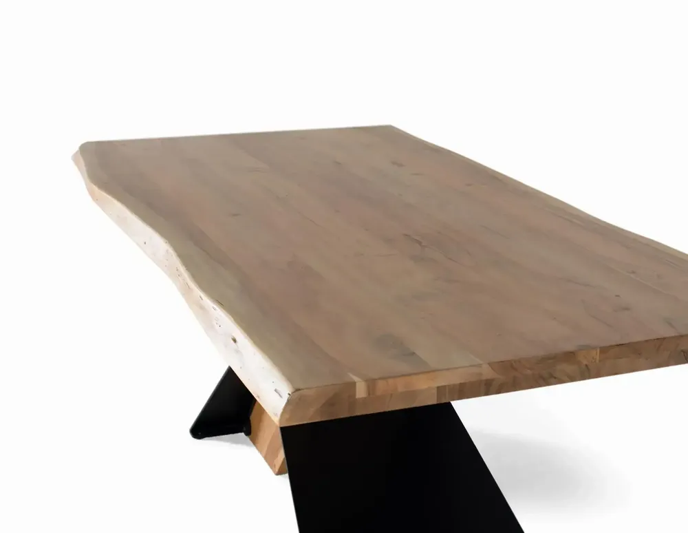 Dining Tables - Acacia wood and metal dining table - GINER Y COLOMER