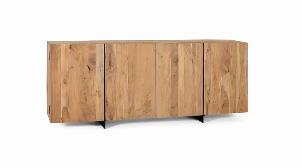 Buffets - Buffet rustique acacia et métal elegance naturelle - GINER Y COLOMER