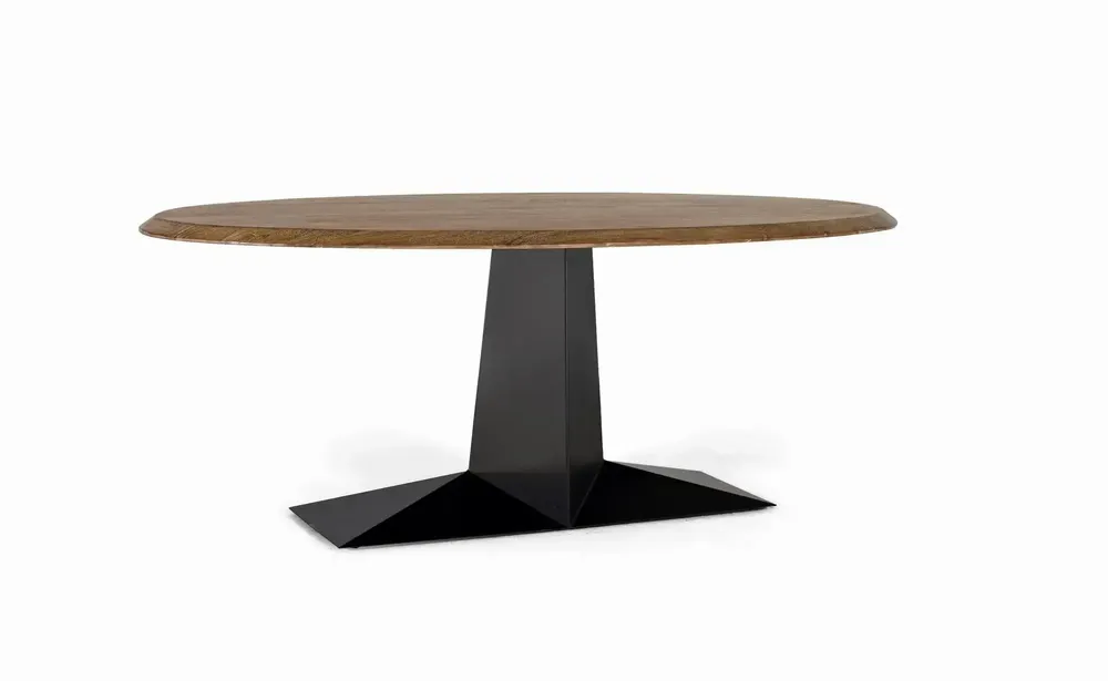 Tables Salle à Manger - Table à manger bois d'acacia naturel et fer noir 200cm - GINER Y COLOMER