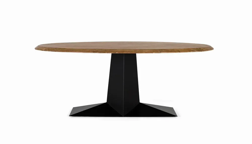 Tables Salle à Manger - Table à manger bois d'acacia naturel et fer noir 200cm - GINER Y COLOMER