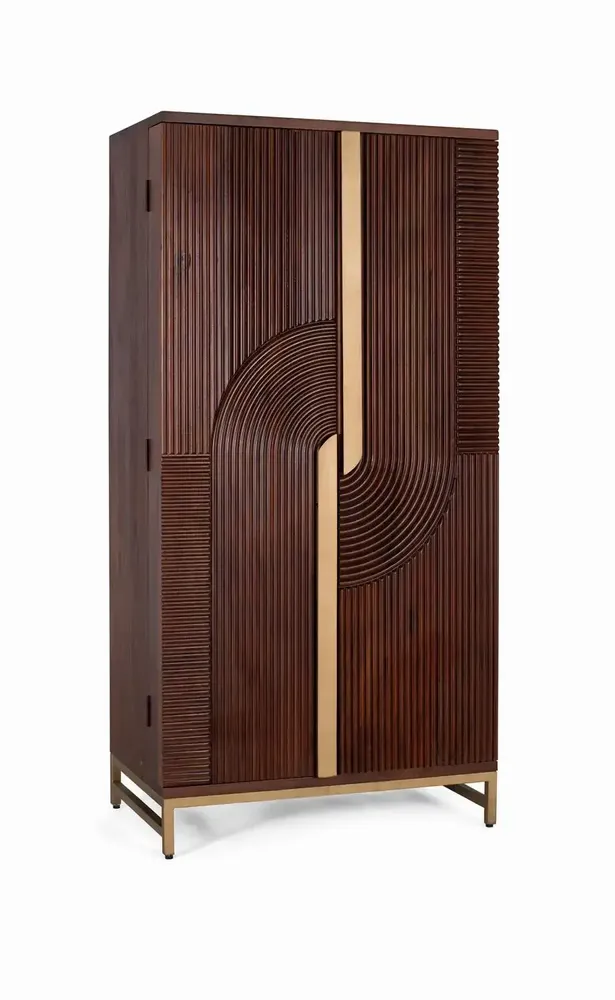 Chaises - Meuble bar en bois manguier et métal - GINER Y COLOMER