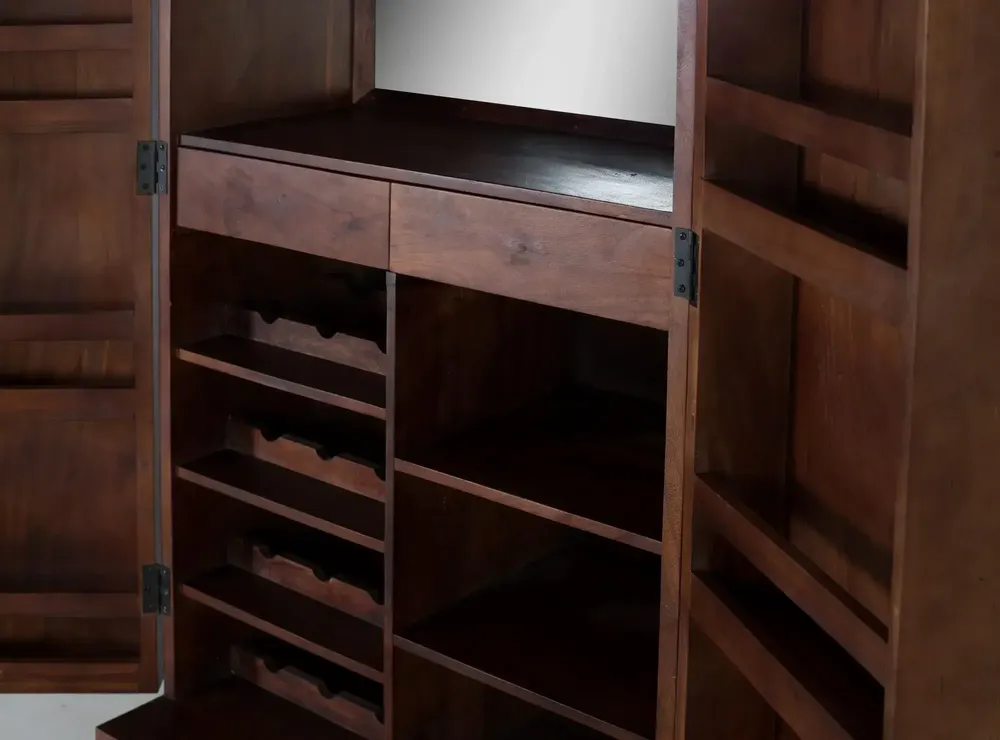 Chaises - Meuble bar en bois manguier et métal - GINER Y COLOMER