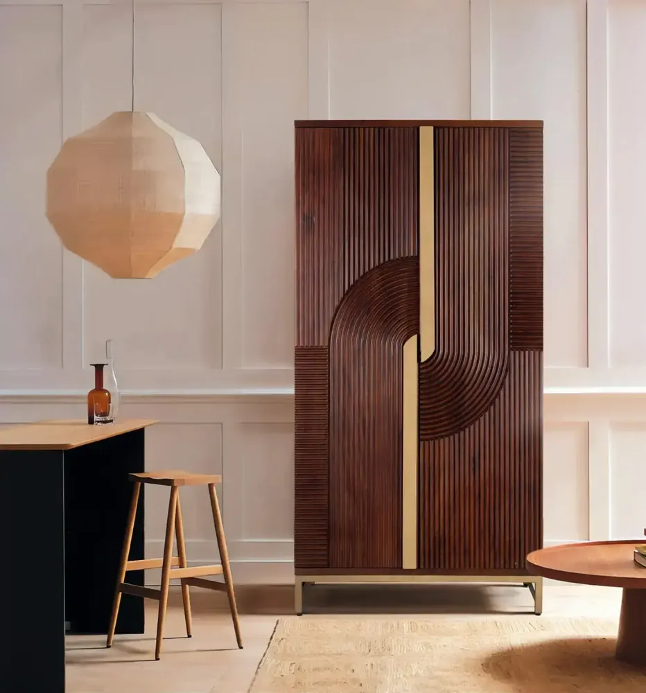 Chaises - Meuble bar en bois manguier et métal - GINER Y COLOMER