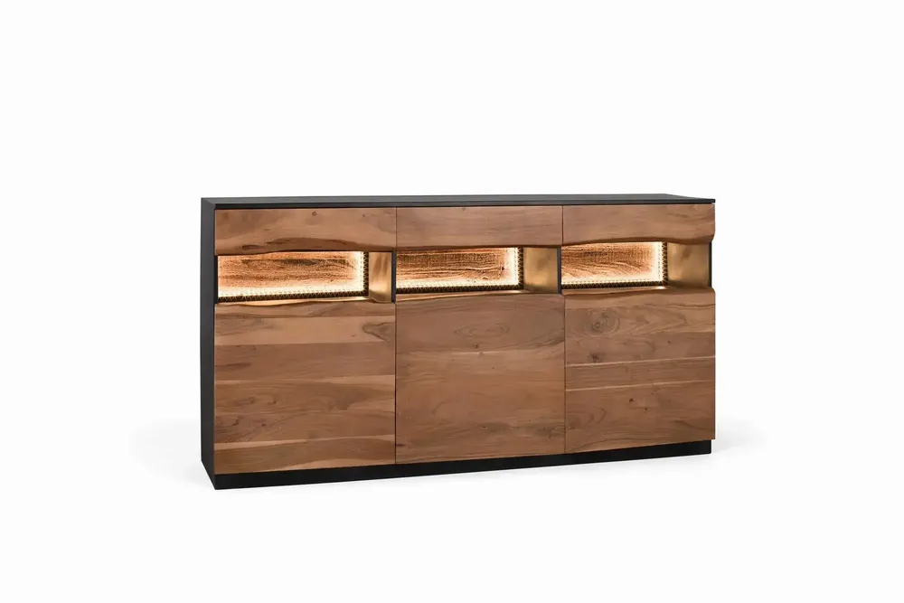 Buffets - Buffet en bois d'acacia naturel et noir - GINER Y COLOMER