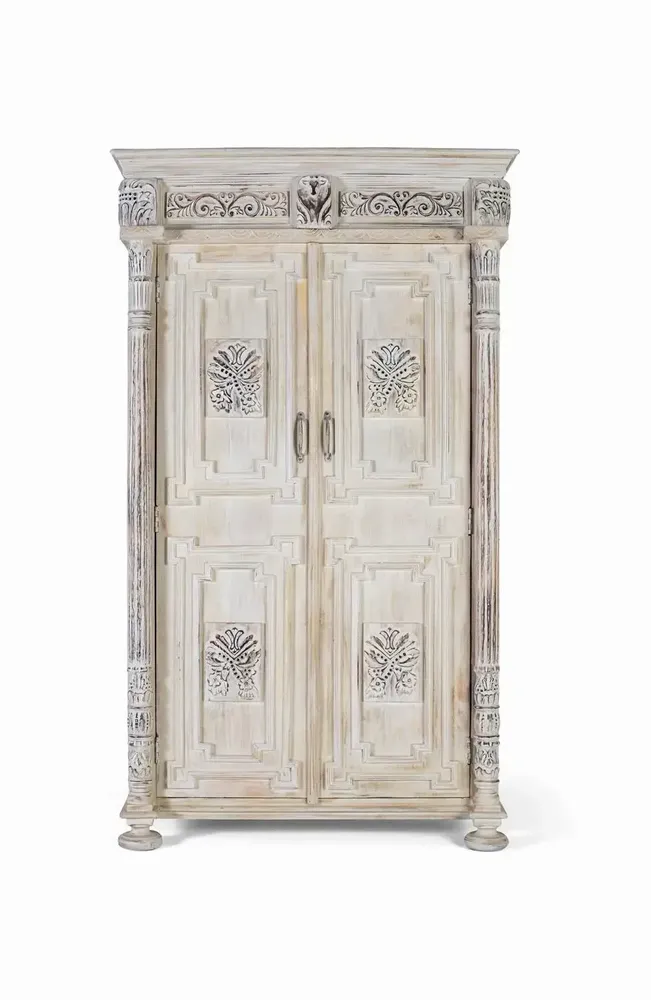 Armoires - Armoire manguier blanc vieilli touche sophistiquée - GINER Y COLOMER
