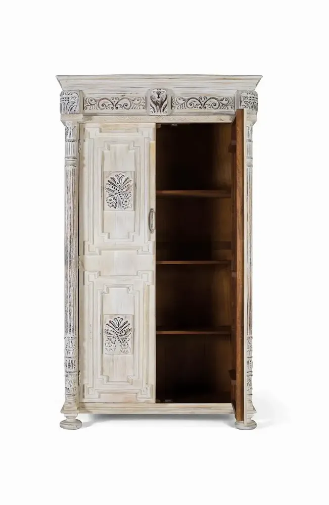 Armoires - Armoire manguier blanc vieilli touche sophistiquée - GINER Y COLOMER
