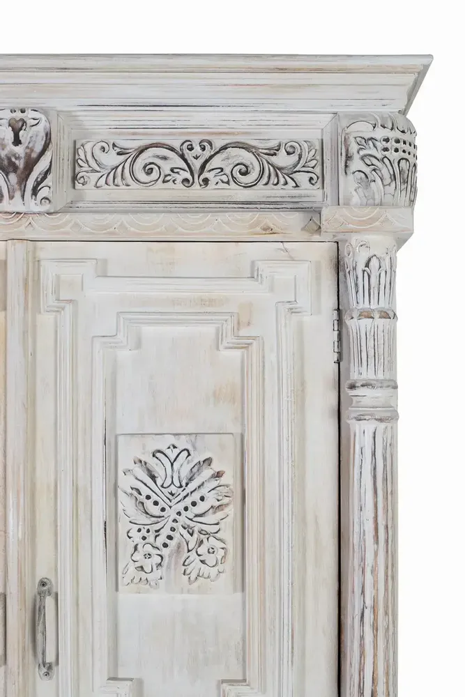 Armoires - Armoire manguier blanc vieilli touche sophistiquée - GINER Y COLOMER