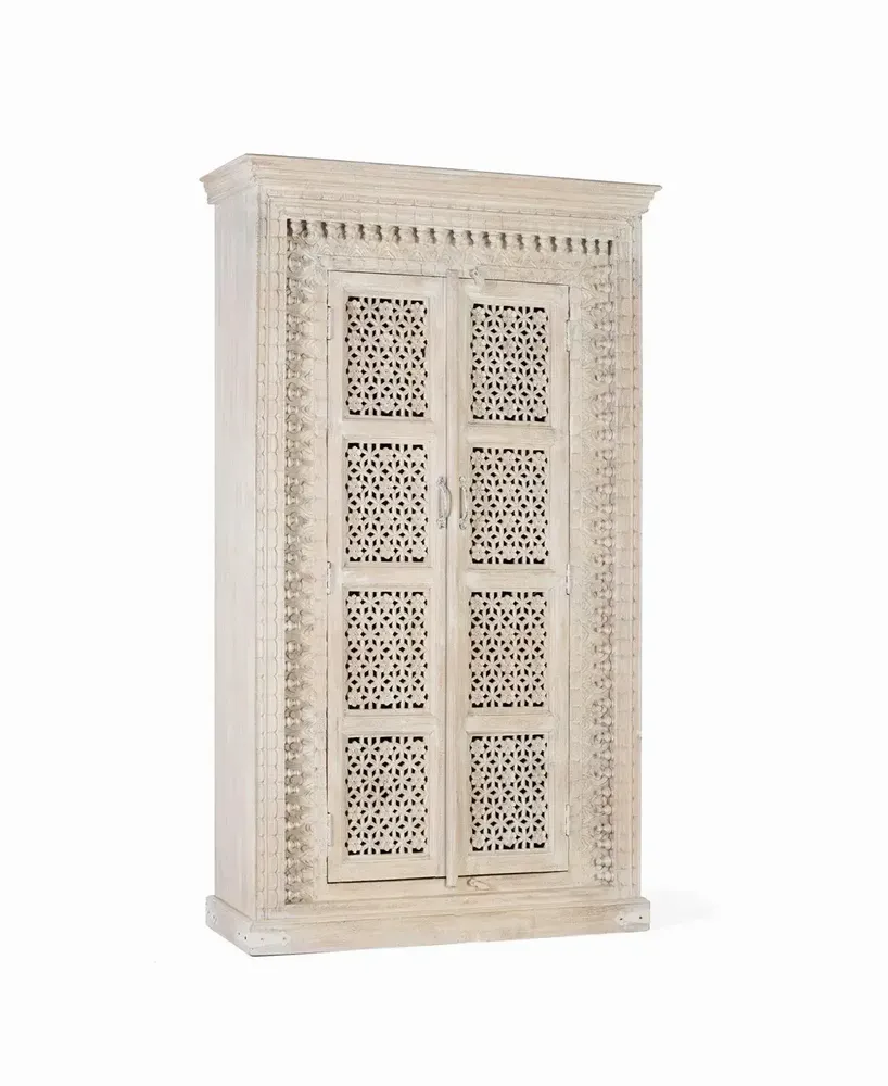 Armoires - Armoire en bois manguier blanc décapé - GINER Y COLOMER