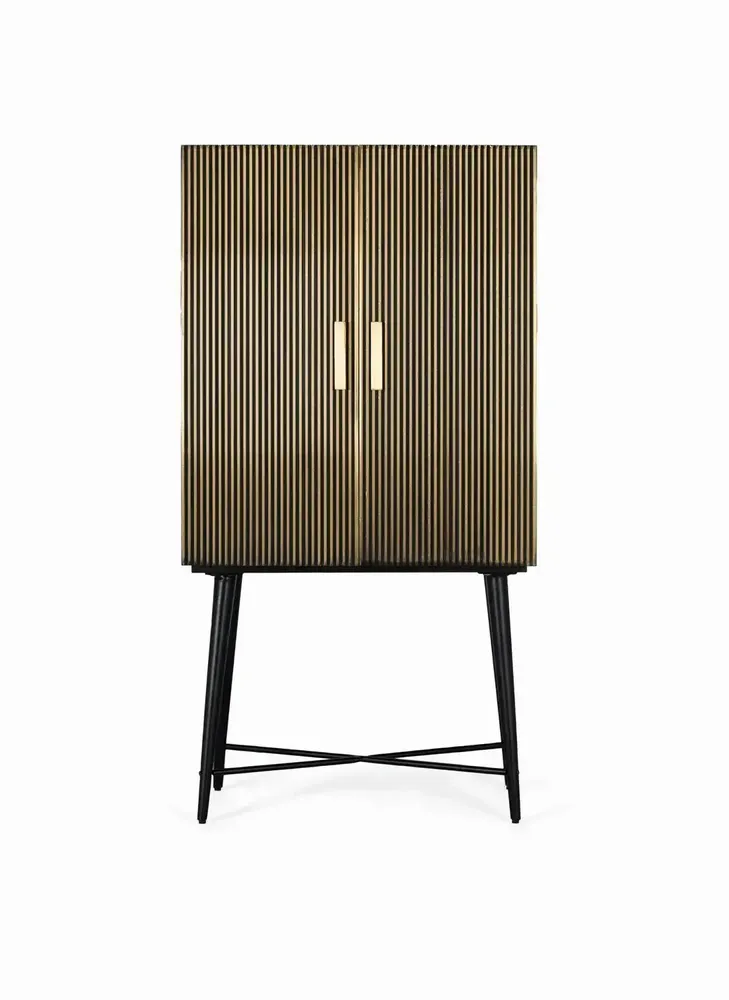 Armoires - Armoire 2 portes en bois recouvertes de bronze et dessus en marbre - GINER Y COLOMER