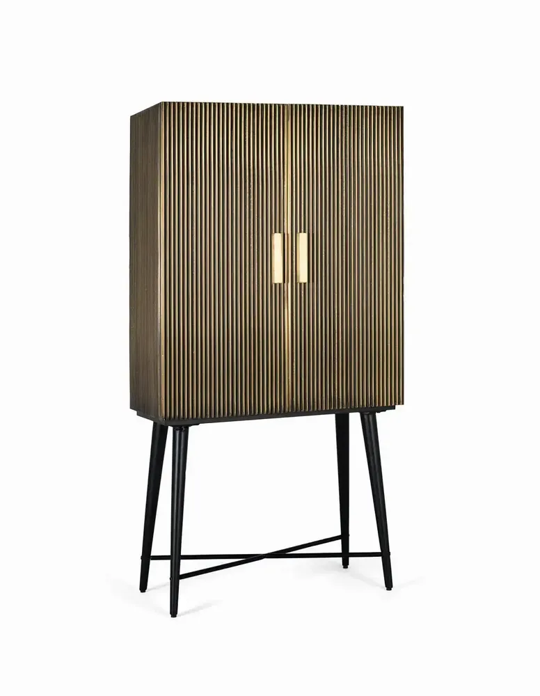 Armoires - Armoire 2 portes en bois recouvertes de bronze et dessus en marbre - GINER Y COLOMER