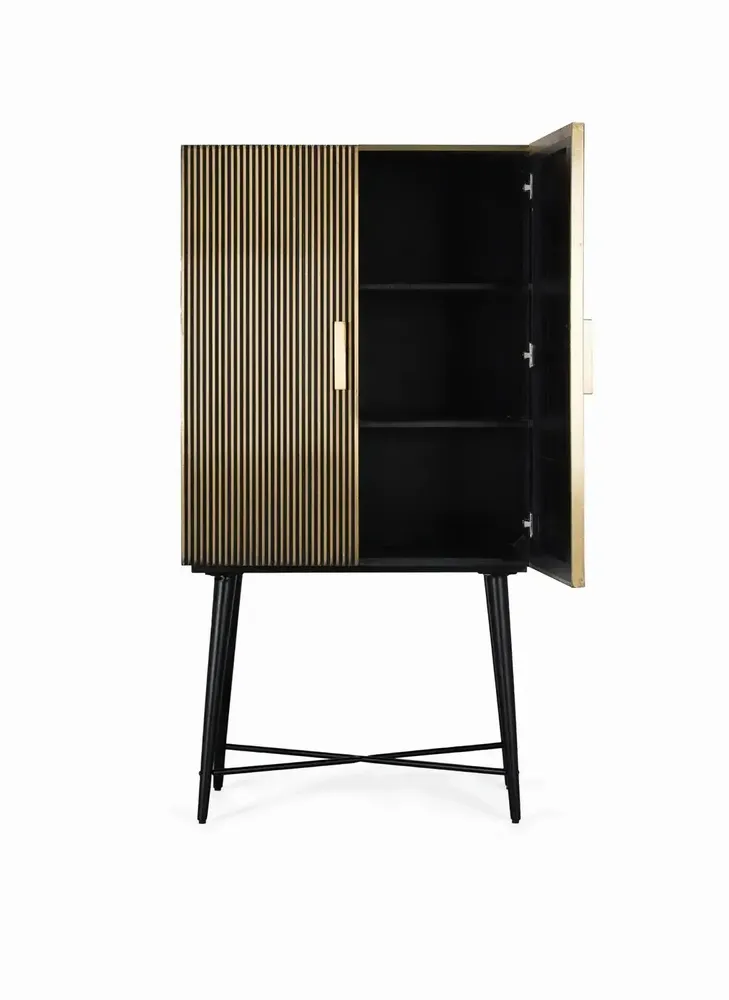 Armoires - Armoire 2 portes en bois recouvertes de bronze et dessus en marbre - GINER Y COLOMER