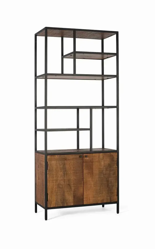Bibliothèques - Bibliothèque avec structure en métal et bois de manguier - GINER Y COLOMER