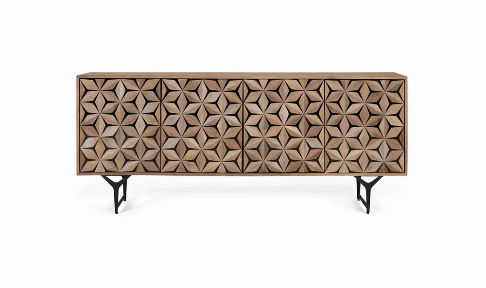 Sideboards - 4-door sideboard handmade from mango wood 177 cm - GINER Y COLOMER