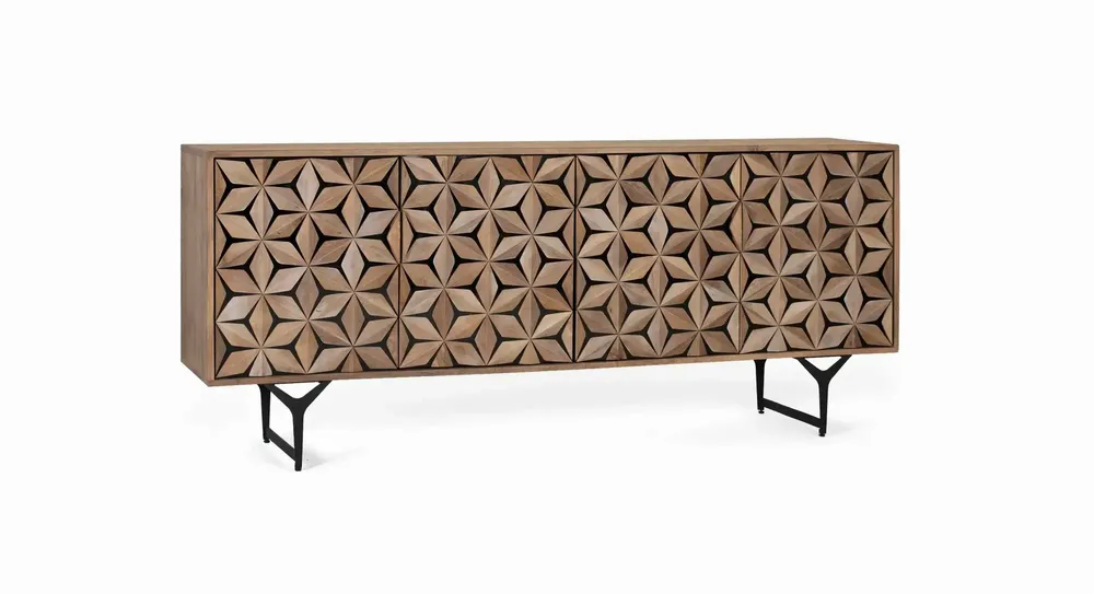 Sideboards - 4-door sideboard handmade from mango wood 177 cm - GINER Y COLOMER