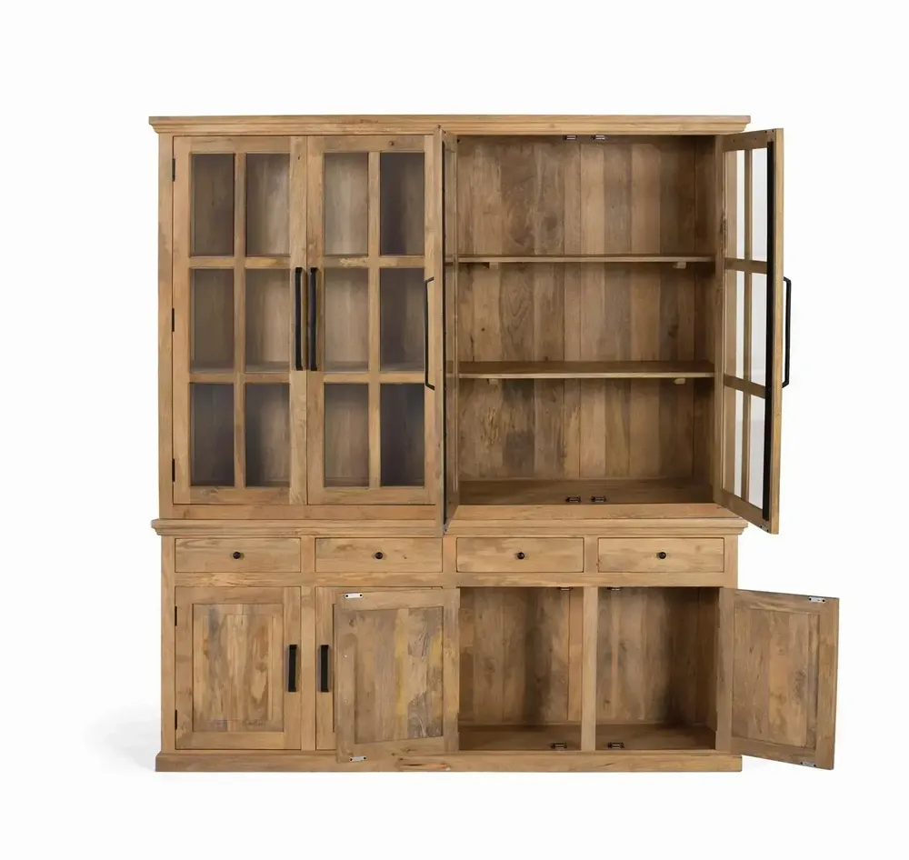 Wardrobe - 226 cm high solid mango wood wardrobe - GINER Y COLOMER