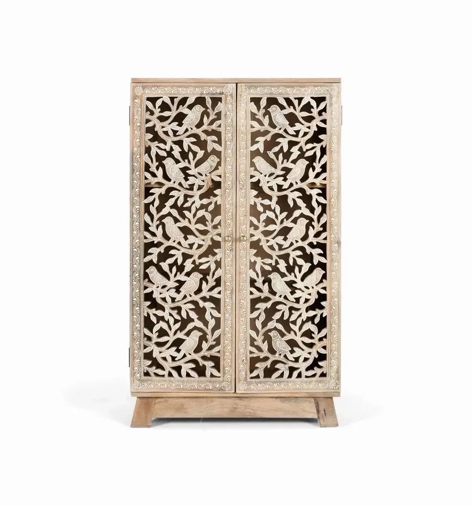 Buffets - Buffet en bois de manguier avec portes sculptées à la main - GINER Y COLOMER
