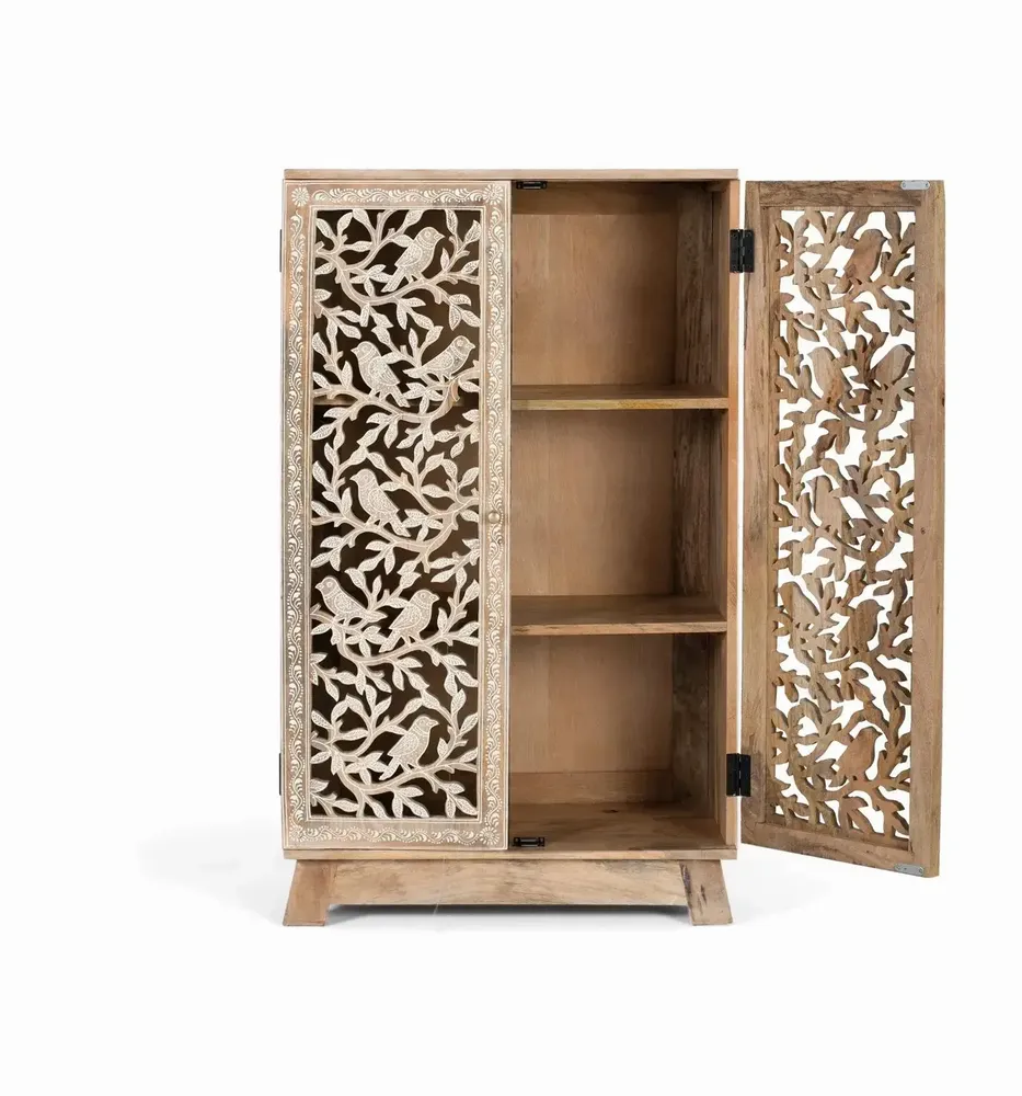 Buffets - Buffet en bois de manguier avec portes sculptées à la main - GINER Y COLOMER