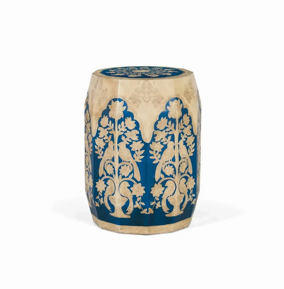 Tabourets - Tabouret de style ethnique en bois de manguier et peint à la main - GINER Y COLOMER