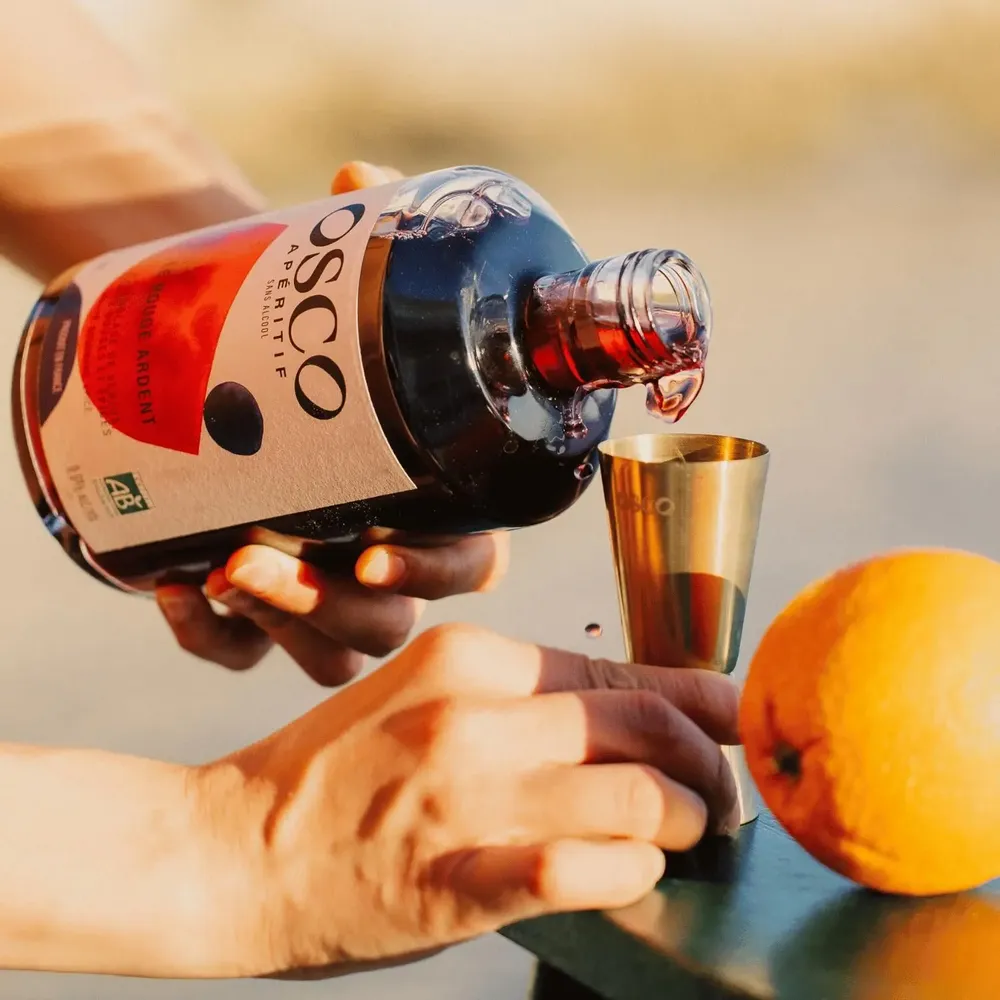 Épicerie fine - OSCO Le Rouge Ardent apéritif sans alcool bio et français -0% -70 cl - OSCO - APERITIFS SANS ALCOOL