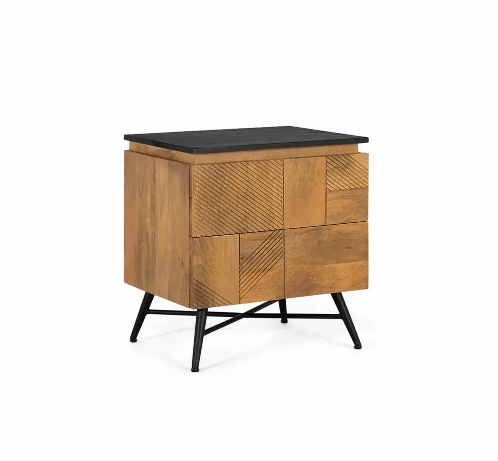 Tables de nuit - Table de chevet en bois de manguier avec finition naturelle - GINER Y COLOMER