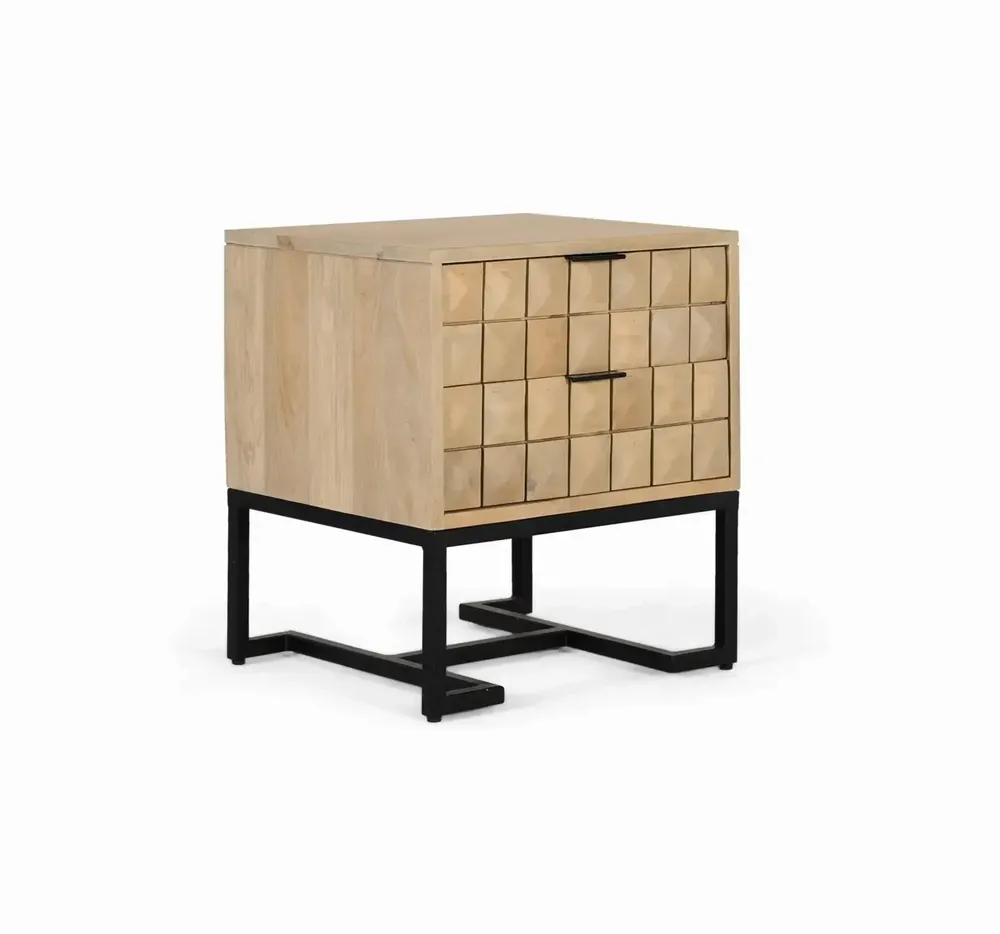 Tables de nuit - Table de chevet faite à la main en bois de manguier avec veinage naturel - GINER Y COLOMER