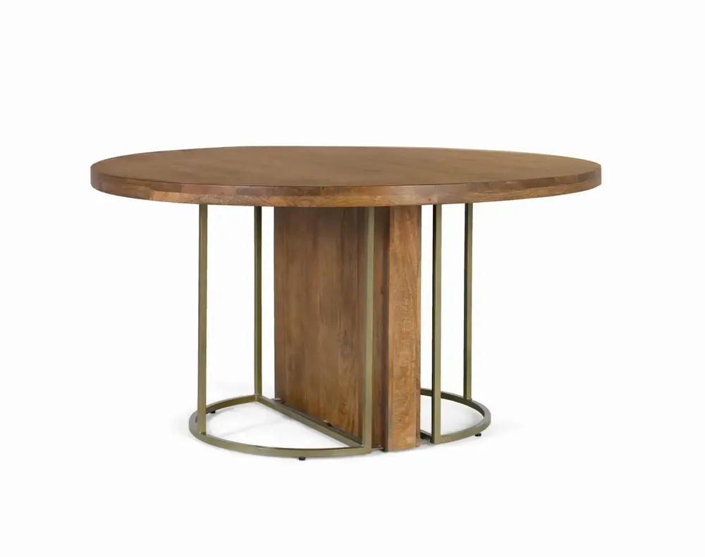 Dining Tables - Round dining table in solid mango wood 150 cm - GINER Y COLOMER
