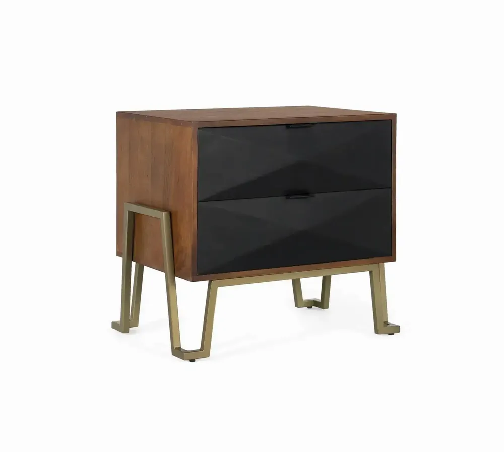 Night tables - Mango wood bedside table with drawers - GINER Y COLOMER