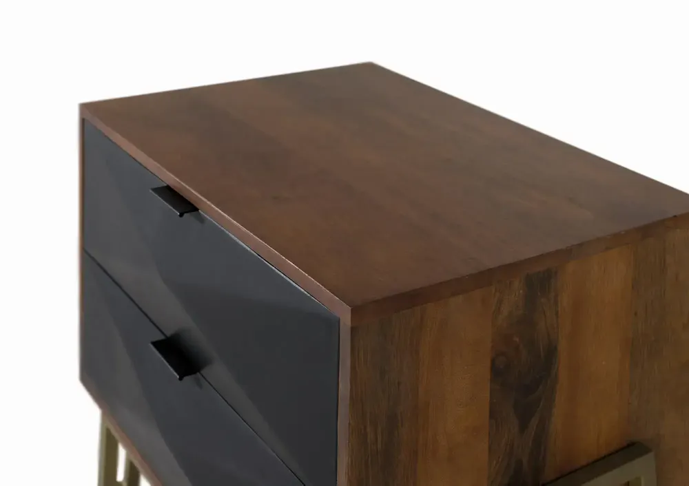 Night tables - Mango wood bedside table with drawers - GINER Y COLOMER