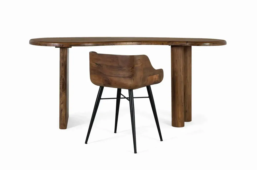 Chaises - Chaise en bois de teck et pieds en fer - GINER Y COLOMER