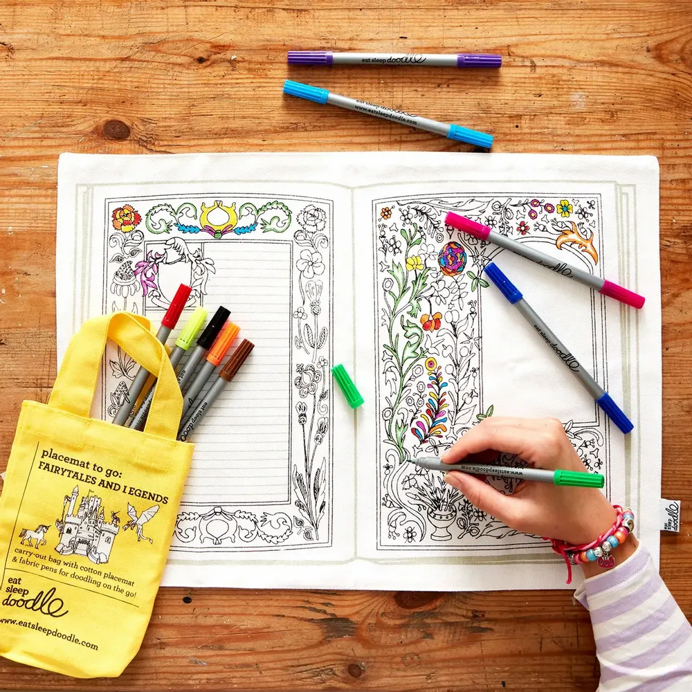 Sets de table - Set de table à colorier portable - EATSLEEPDOODLE