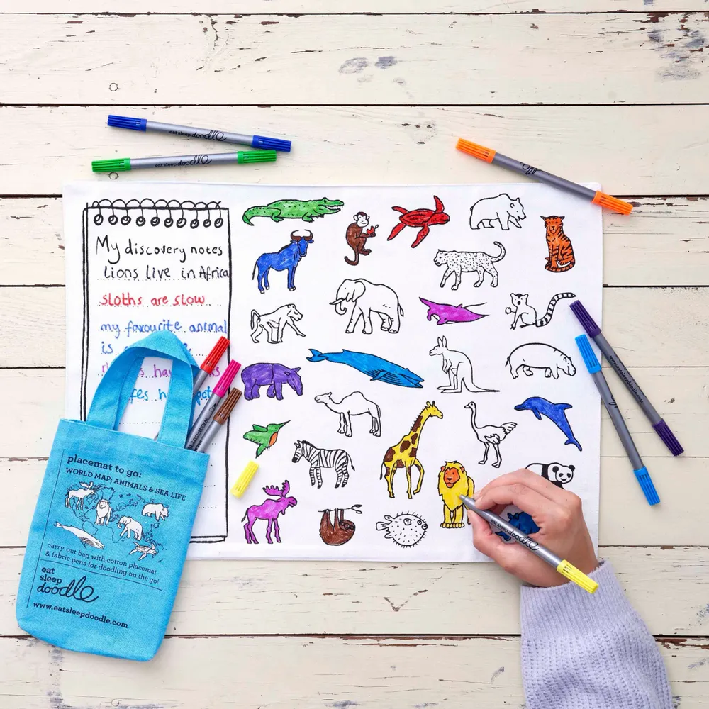 Sets de table - Set de table à colorier portable - EATSLEEPDOODLE