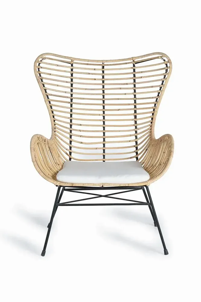 Chairs - Set of 2 rattan and metal chairs - GINER Y COLOMER