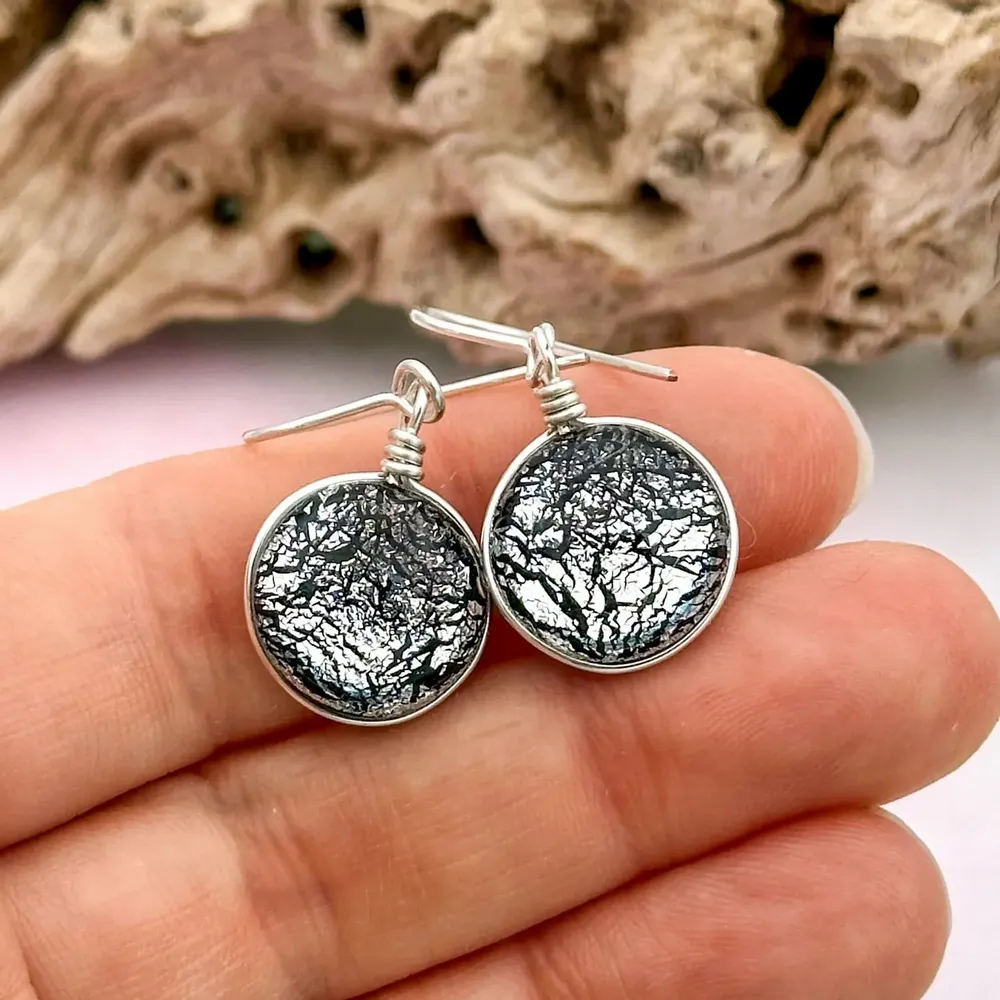 Jewelry - Black and silver earrings - Murano glass technique - BIJOUX EVIDENCE