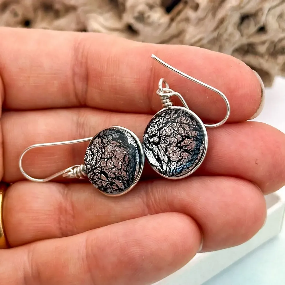 Jewelry - Black and silver earrings - Murano glass technique - BIJOUX EVIDENCE