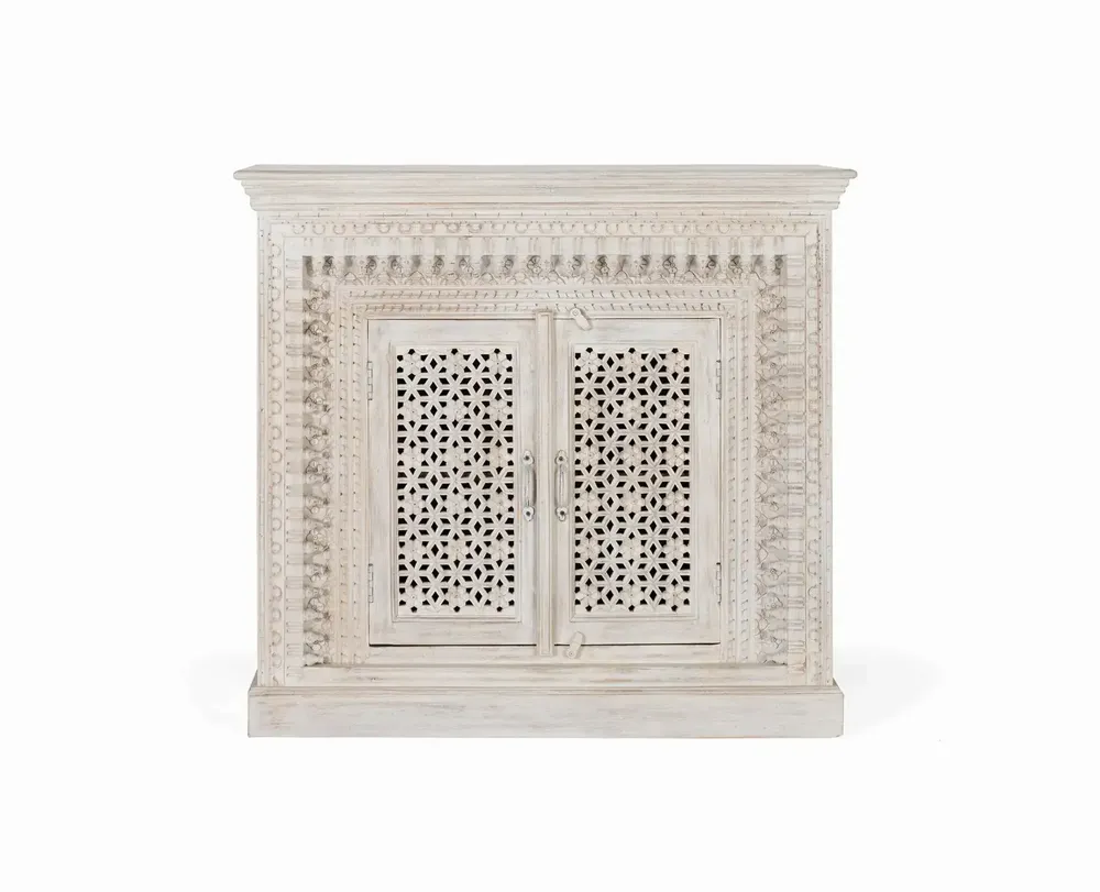 Sideboards - Sideboard in aged white mango wood - GINER Y COLOMER