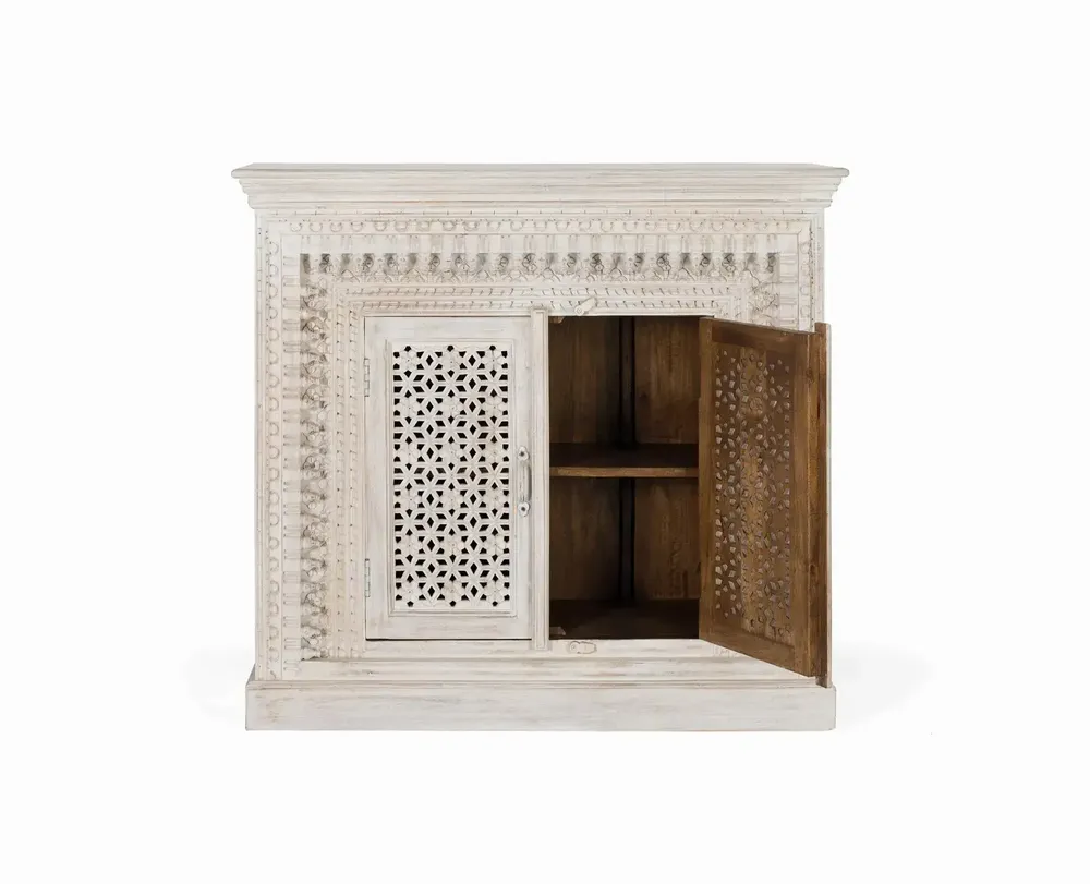 Sideboards - Sideboard in aged white mango wood - GINER Y COLOMER