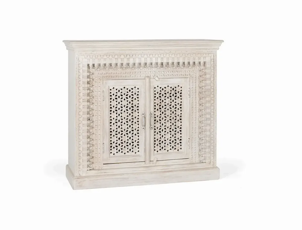 Sideboards - Sideboard in aged white mango wood - GINER Y COLOMER
