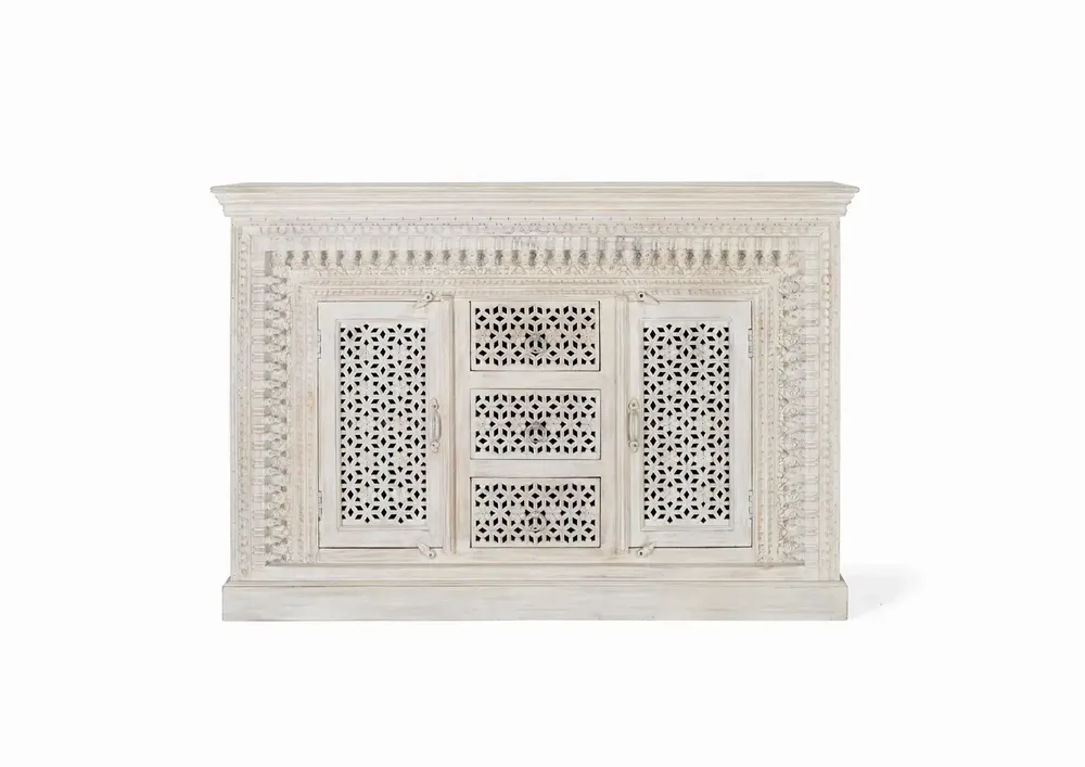 Buffets - Buffet en bois manguier blanc vieilli - GINER Y COLOMER