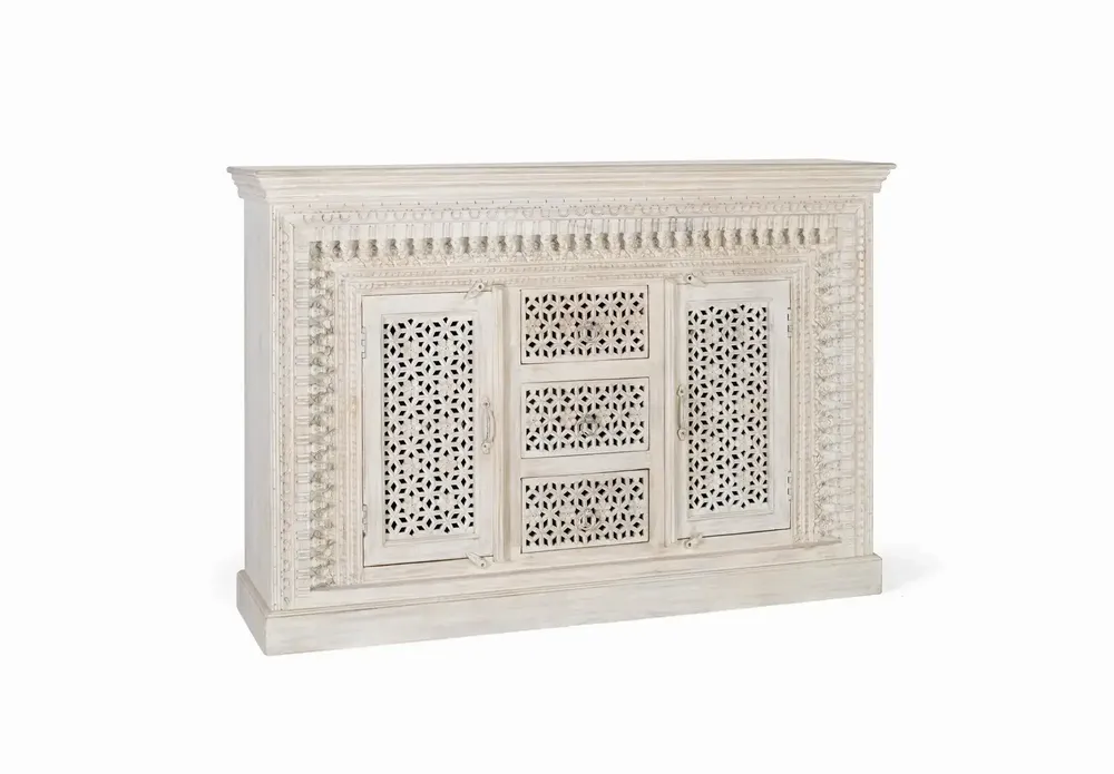 Buffets - Buffet en bois manguier blanc vieilli - GINER Y COLOMER