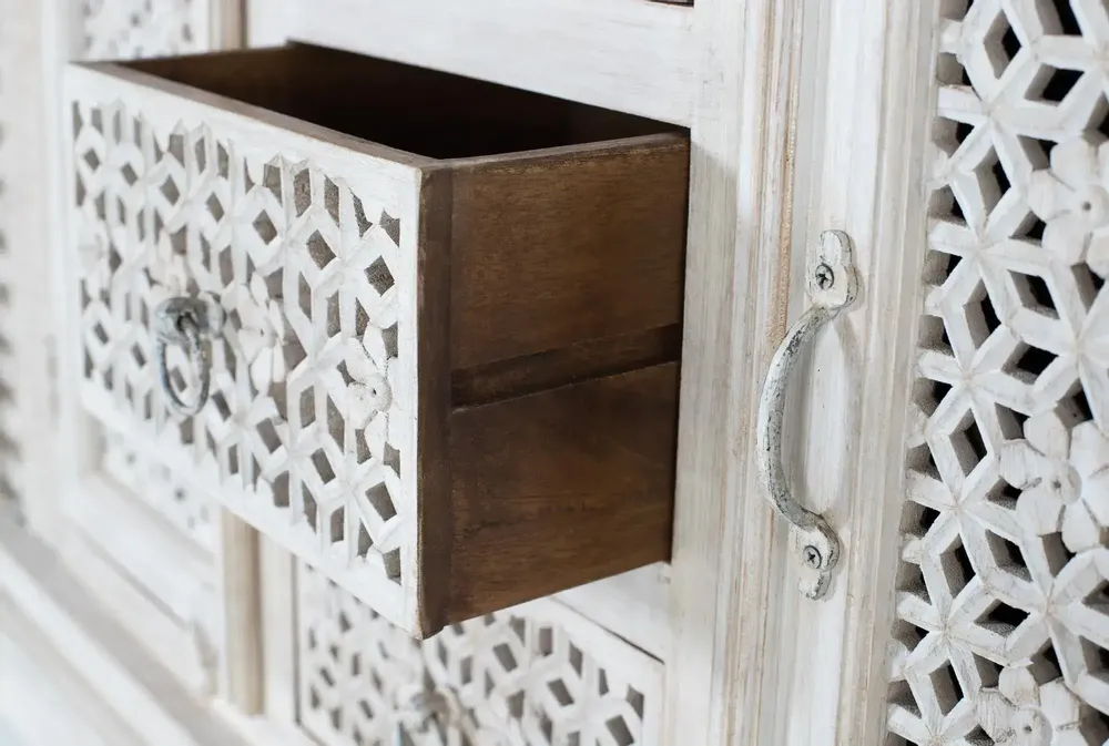 Buffets - Buffet en bois manguier blanc vieilli - GINER Y COLOMER