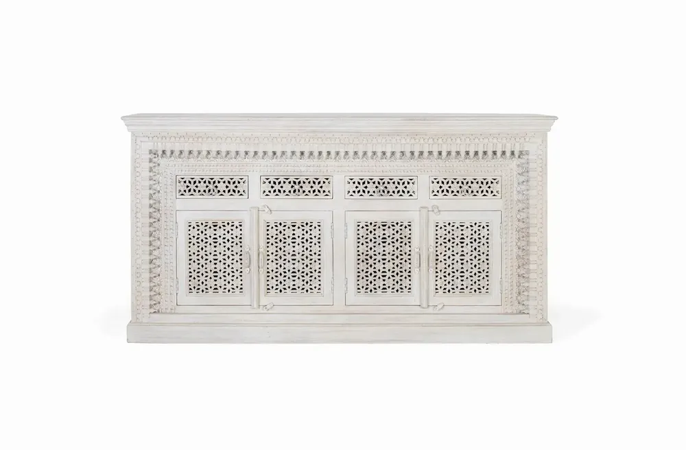 Sideboards - Sideboard in aged white mango wood - GINER Y COLOMER