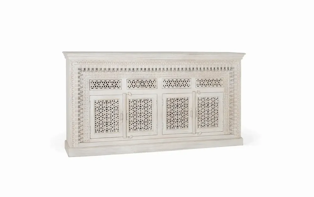 Sideboards - Sideboard in aged white mango wood - GINER Y COLOMER