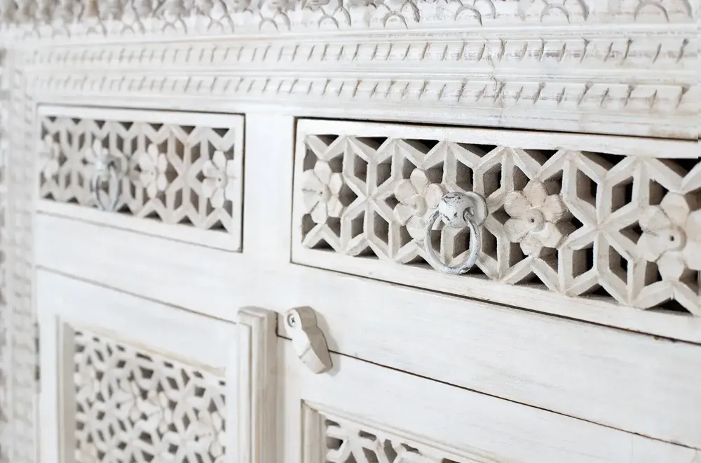 Sideboards - Sideboard in aged white mango wood - GINER Y COLOMER