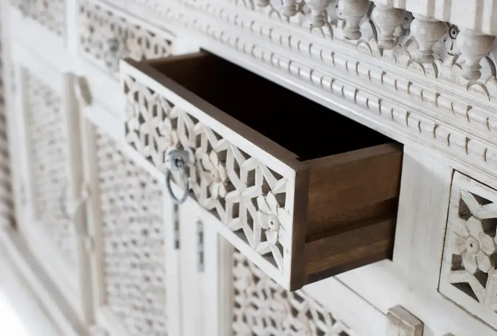 Sideboards - Sideboard in aged white mango wood - GINER Y COLOMER