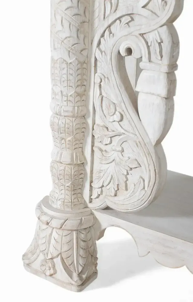 Console table - Console table in aged white mango wood - GINER Y COLOMER