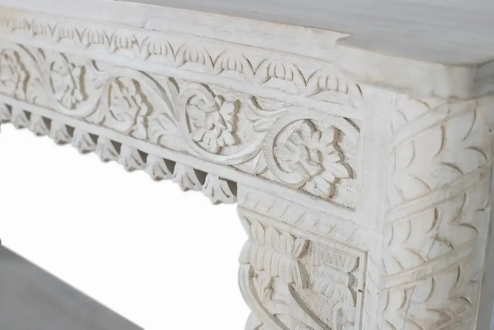Console table - Console table in aged white mango wood - GINER Y COLOMER