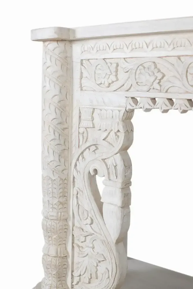 Console table - Console table in aged white mango wood - GINER Y COLOMER