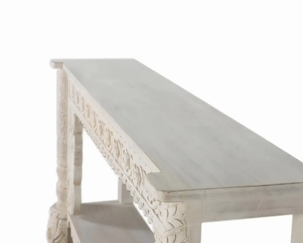 Console table - Console table in aged white mango wood - GINER Y COLOMER